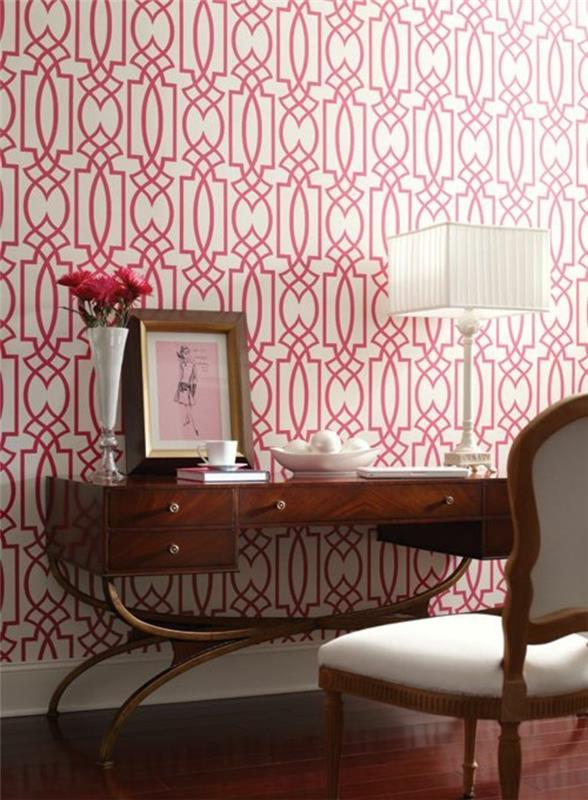 kaip išsirinkti geriausią dainos sienos tapetą-balta-rožinė-prašmatni interjero lempa