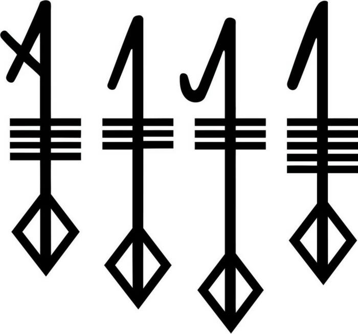 Vikingų runos reiškia tatuiruotę, reiškiančią jėgą