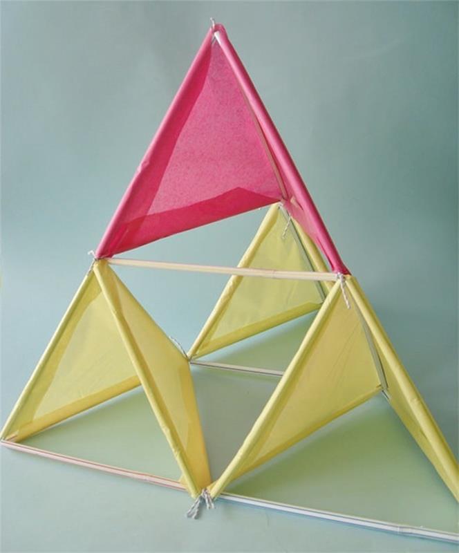 uçurtma nasıl yapılır-model-tetraedral-çok renkli