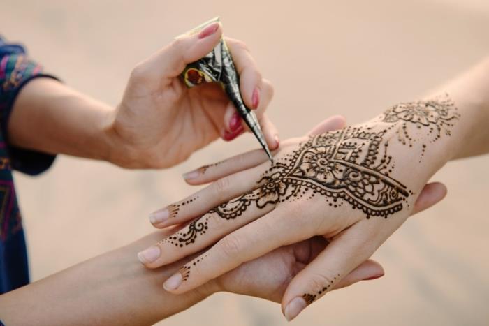 preprosta ročna kana, etnična tetovaža za ženske, začasna tetovaža na rokah in prstih