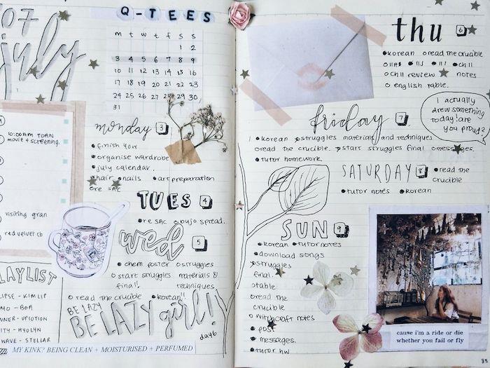gündeminizi çizimler, yazılar, fotoğraflar ve zarflar, dekoratif scrapbooking teknikleri ile özelleştirin