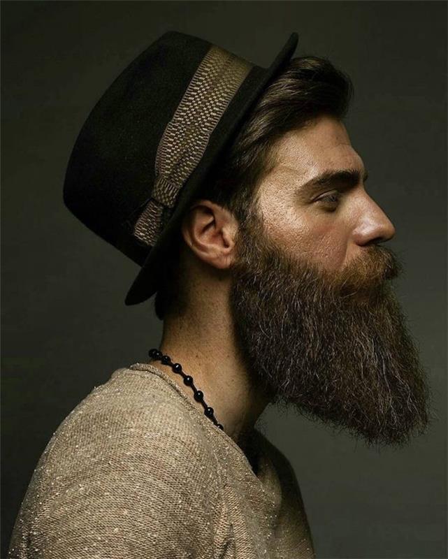 kako do konca obrezati brado in ohraniti boemskega boemskega moškega v hipsterskem slogu
