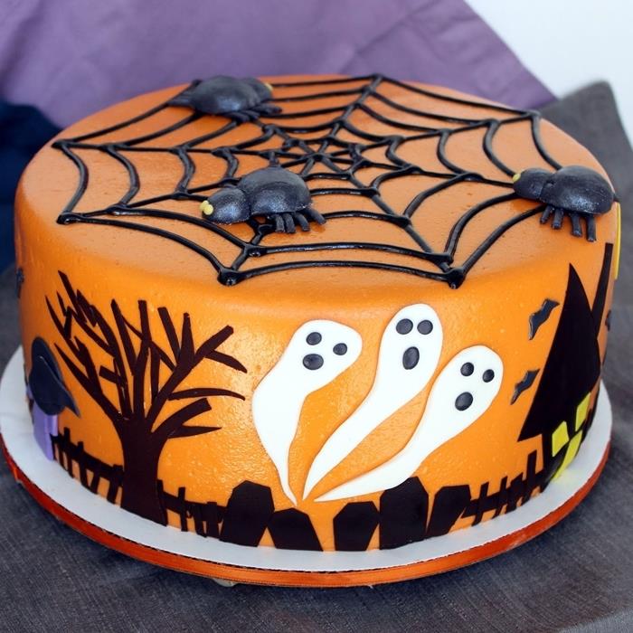 örümcek ağı nasıl yapılır kolay eritilmiş çikolatalı kek cadılar bayramı örümcek böcekleri şeker ezmesi hayaletler cadılar bayramı