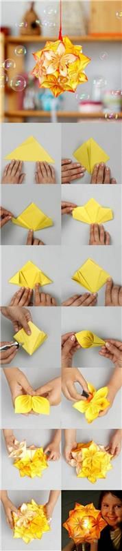 kako-enostavno-origami-zložiti-rumeno-origami-papir-za začetnike