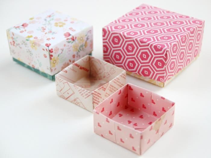 kaip pasidaryti popieriaus dėžutės idėją-origami-pasidaryk pats-dėžutės lankstymo technika-pasidaryk pats-dovanų dėžutę