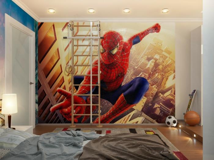 kaip papuošti berniuko darželį, voras -siena plakatas, modernus interjeras