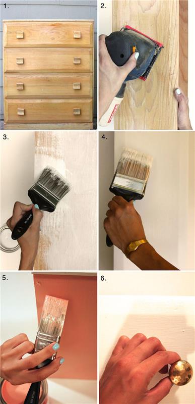Lakuokite ir nuspalvinkite baldą, kaip perdažyti baldą jo nešlifuojant, dažyti baldai