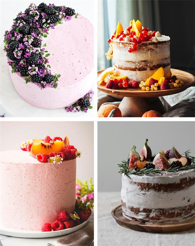Deco yenilebilir çiçekler ve meyveler kolay doğum günü pastası, orijinal doğum günü pastası