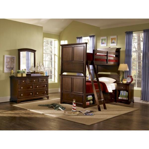 Dresser-Dresser ir Mezzanine-Bed-in-Solid-Wood