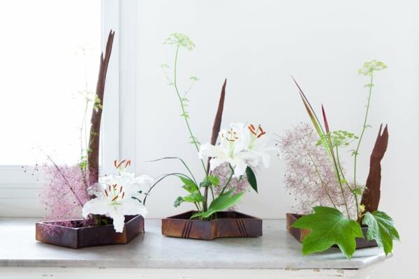 ikebana-originali-gėlių kompozicija