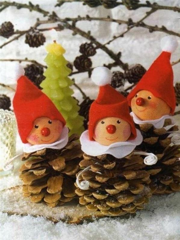 borovci-mali snežaki-v borovem sadju-deco-diy-de-noel