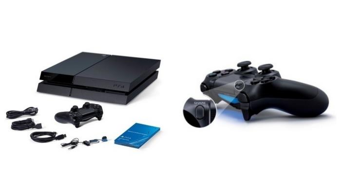 Konzola za videoigre PS4 za najem na spletu s črnim krmilnikom brez žic in kablov