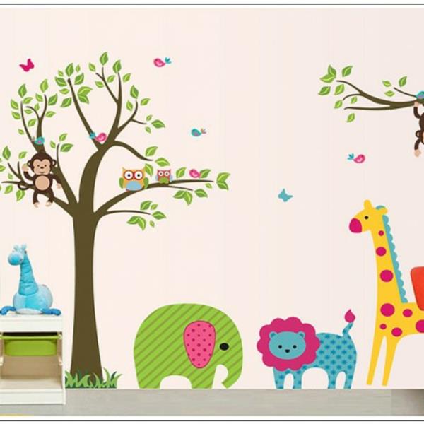 bebek odası için harika tasarım duvardaki hayvanlarla bebek odası için çıkartmalar
