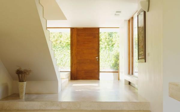 beyaz-ahşap-dekorasyonlu minimalist tarzda lüks ve şık bir ev için havalı tasarım