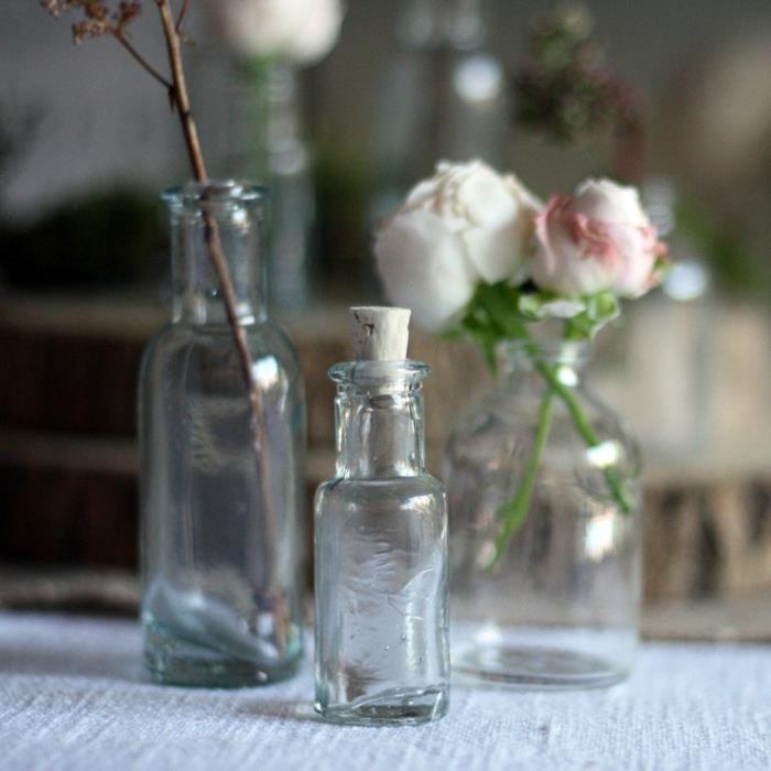Idea plutovinaste dekoracije s plutovinimi zamaški poročna dekoracija majhna plutovinasta steklenica iz reciklirane plute, mini prozorne steklene vaze