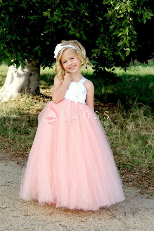 Güzel nedime elbisesi çocuk elbisesi onurlu küçük kız uzun balıkçı eteği