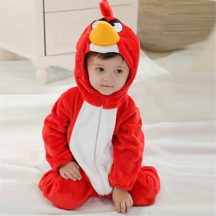 Otroški kostum Angry bird Red, kostum Rouge the bird, otroški kostum za noč čarovnic, ideja, kako obleči svojega otroka