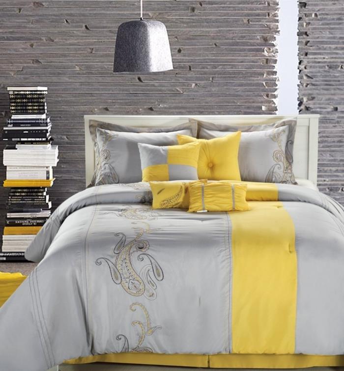 odrasla-spalnica-barva-v-sivi-design-rumeno-siva-linija
