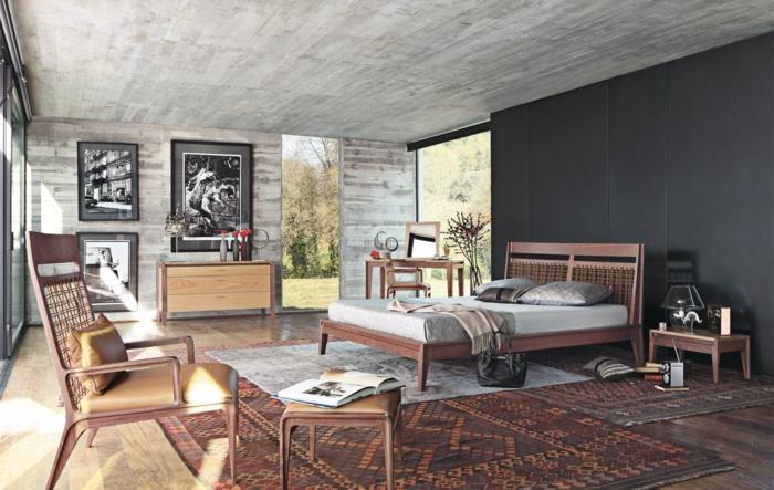 odrasla-spalnica-barva-siva-hiša-design-cool-lesena postelja