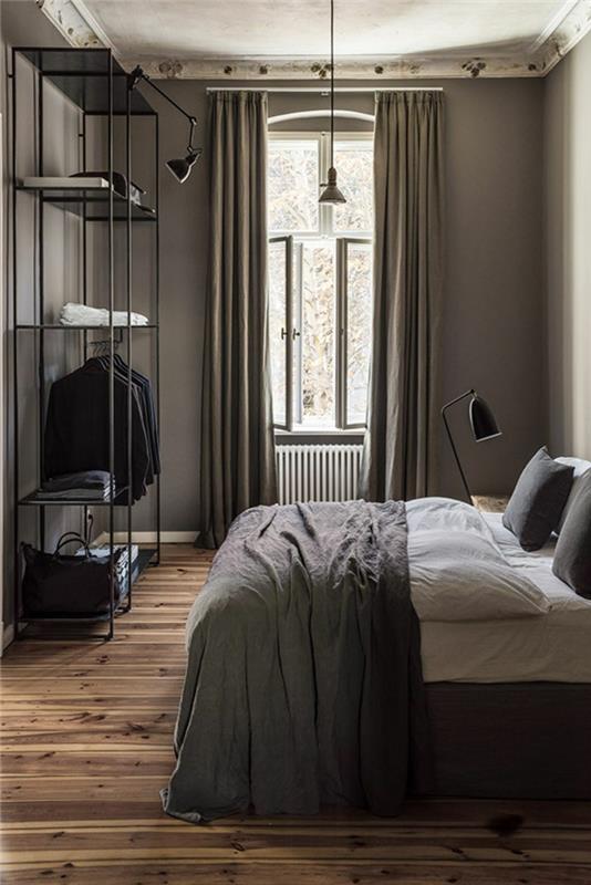 izberite pravo barvo za spalnico za odrasle, sivo spalnico s spokojnim dekorjem