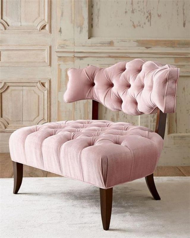 renkli-toz-pembe-vintage-döşemeli-sandalye