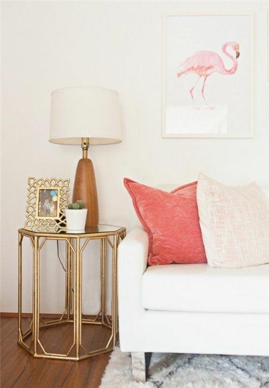 lašišos spalva-freska-interjero pagalvė-pudra-rožinė-lašiša-sofa-balta
