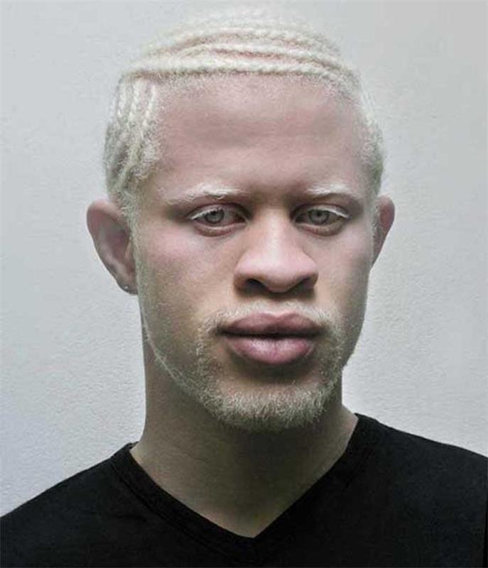 afro cut man peroksid barvilo blondinka črne albino pletenice