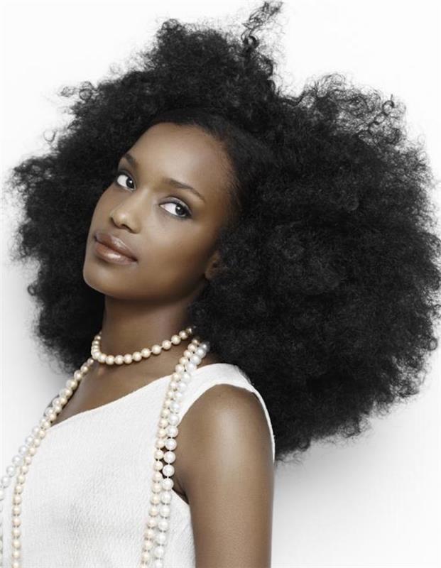 Afrikos šukuosenos idėja moters modelio juodam kirpimui