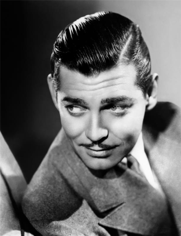 eski erkek saç modeli Clark Gable stili geri kaymış