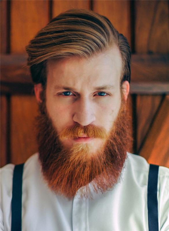 hipster moški striženje brade trim rdeča brada vintage style