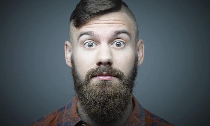 hipsterska brada v stilu pointe hipster man