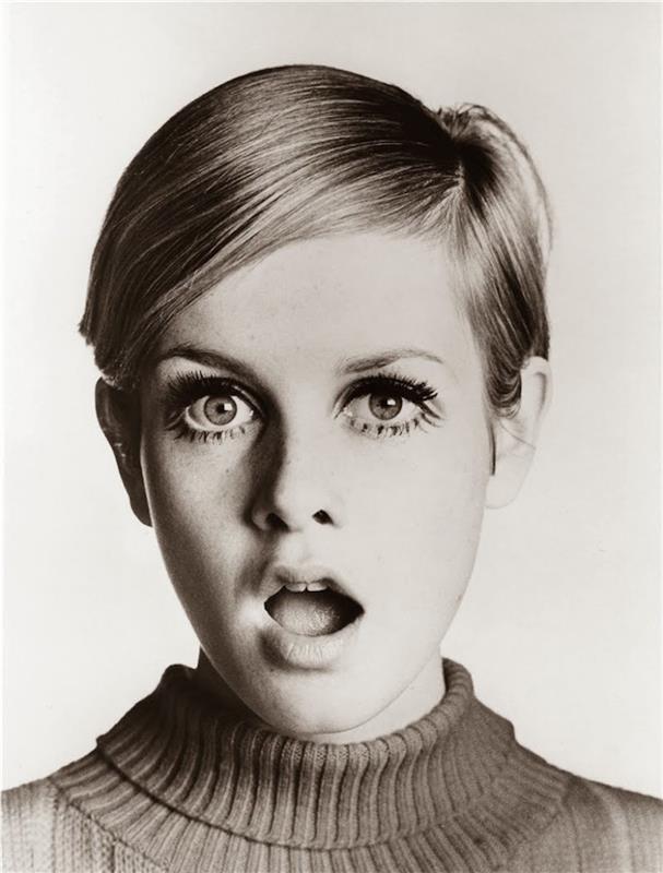 60 yaşındaki kadın kaplama Twiggy kısa saç modeli