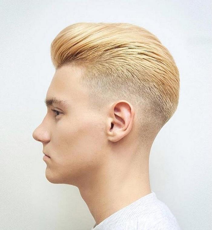 moška frizura pompadour slog gradient ameriška blondinka barvni hipster