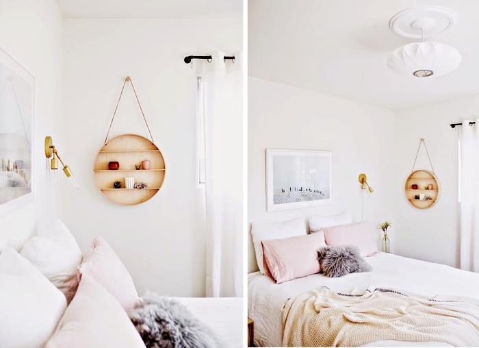 minimalist ruhta genç odası nasıl düzenlenir, orijinal ahşap depolama ile deco genç kız odası