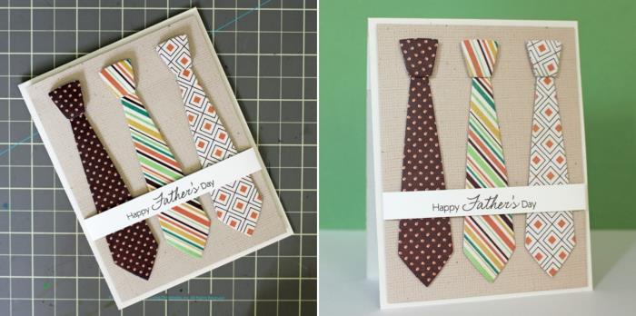 Ideja za darilo za očetovski dan, predloga za kartice DIY v zalogi kartic, okrašena s kravato iz papirja