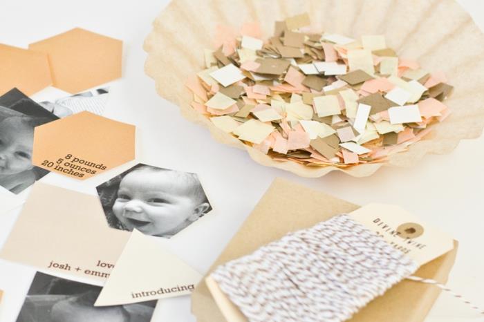 kişiselleştirilmiş doğum duyurusu örneği, kart stoğu ve renkli kağıt ile bebek duyurusu nasıl sürpriz yapılır