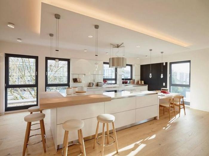 balta ir medinė virtuvė-balta virtuvė-mediena-skaitiklis