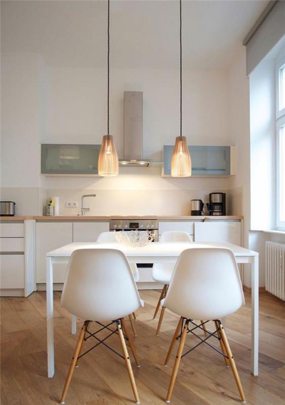 balta ir medinė virtuvė-moderni-šiaurietiško stiliaus virtuvė