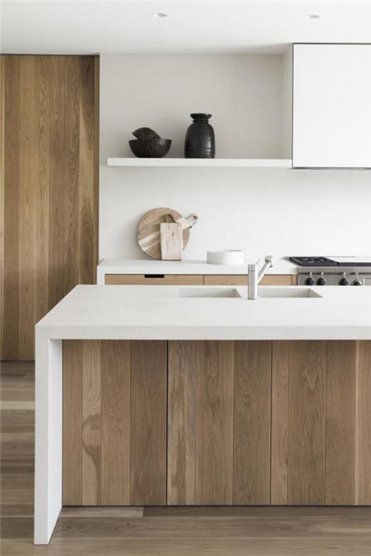 balta ir medinė virtuvė-dekoras-medinė ir balta virtuvė