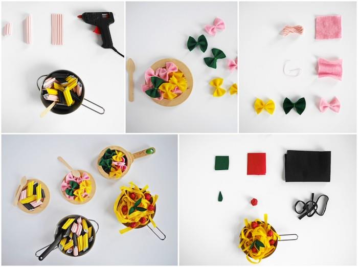 kağıt ve keçe makarna ile montessori etkinliği, çocukken nasıl yemek yapılır, eğlenceli öğrenme fikri
