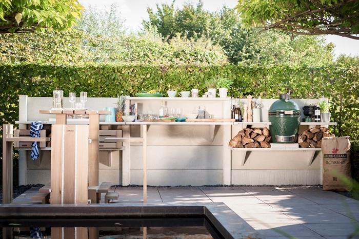 zunanja kuhinja shramba lesenega pohištva beli leseni omara kuhinjski bazen bar pohištvo lesene police