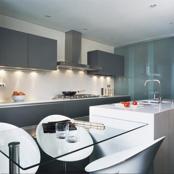beyaz lake mutfak modelleri, antrasit gri mutfak boyası