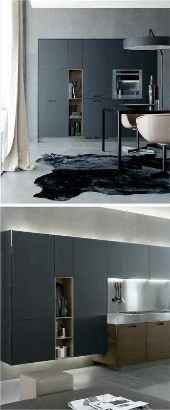 saf ve sade çizgilerle minimalist siyah mutfak mobilyaları