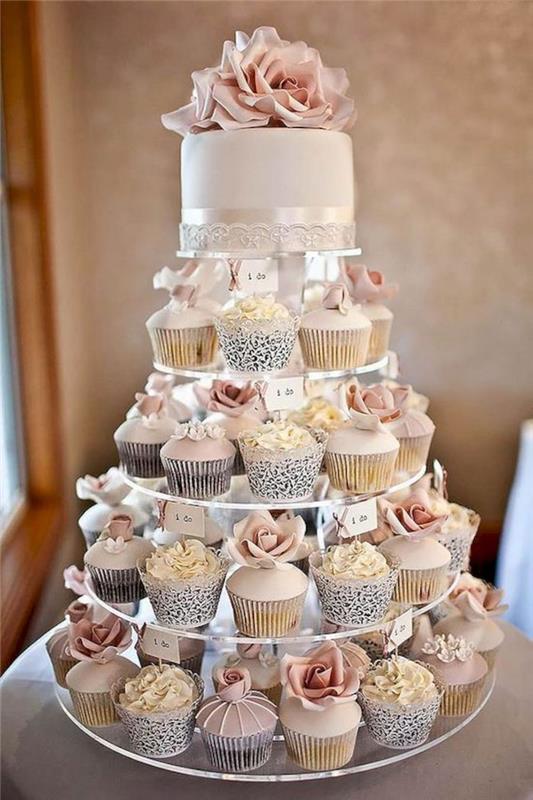 Vestuvių pyragas, keksiukų pyragas, originalus vestuvių tortas, prabangus vestuvių tortas