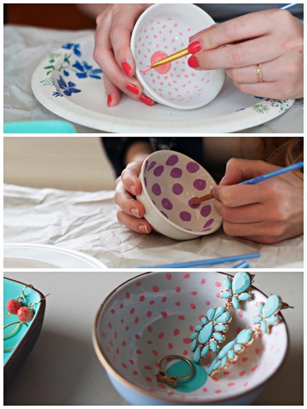 ustvarjalna dejavnost za prilagajanje jedi, barvanje na keramičnih skledah