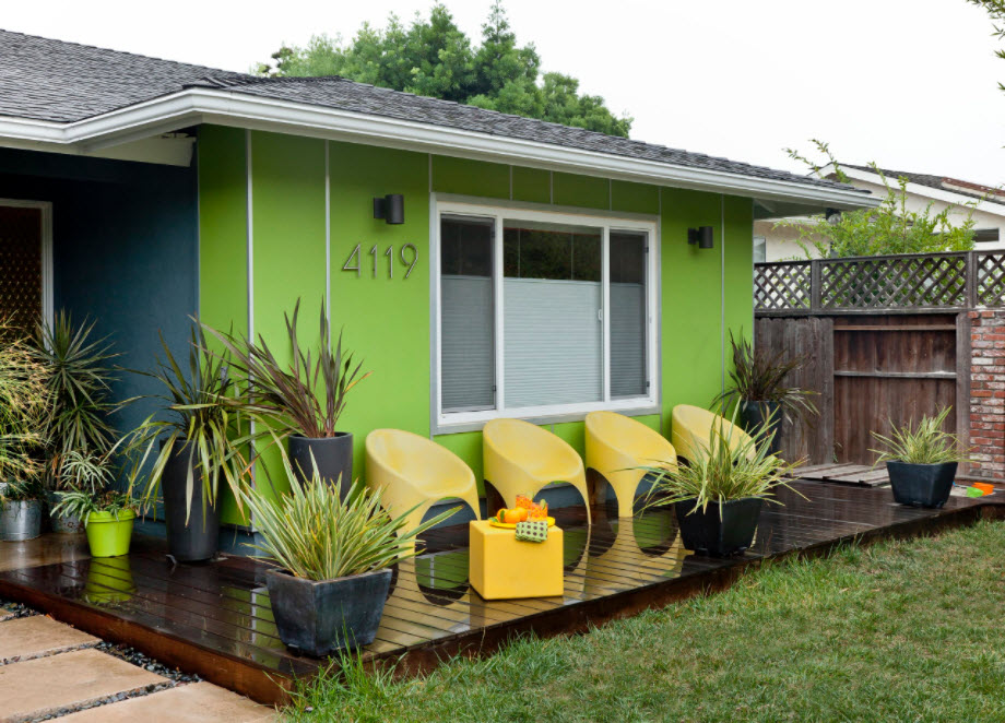 casa con struttura verde