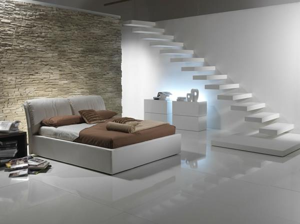 grindinys iš natūralaus akmens-ant modernaus kambario sienos