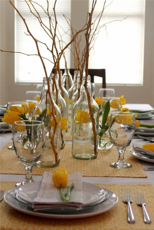 dekoracija-s-stekleno-vaza-kvadratna-steklena-vaza-viseča-steklena-vaza-jedilna miza-dobro opremljena