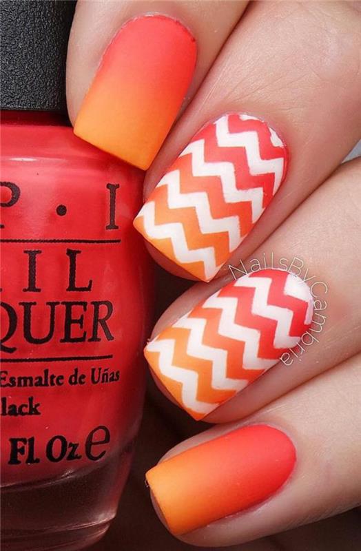 Deco-nail-nail-art-chevron-oranžno-belo