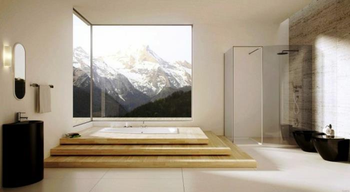 Dekoratif duşlu güzel rahat banyo güzel banyo